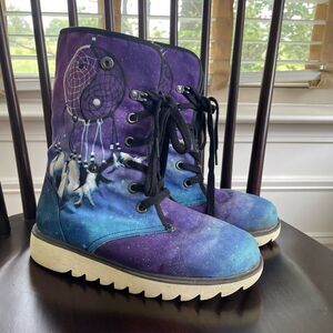 Yes We Vibe Yin Yang Galaxy Dream Catcher Boot $160 7.5 W 6 M EU 39